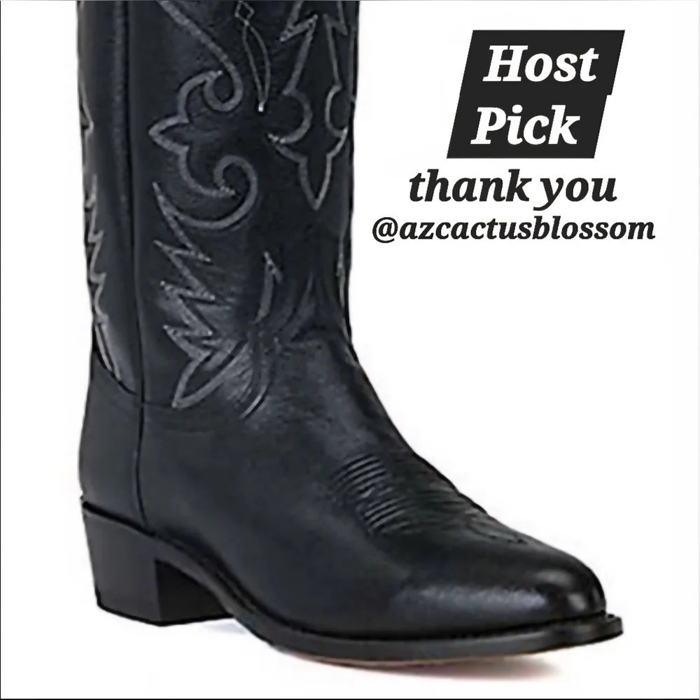CORONA WESTERN BOOT MEN'S BLACK MARBLE DAN POST  SIZE 9        ☆